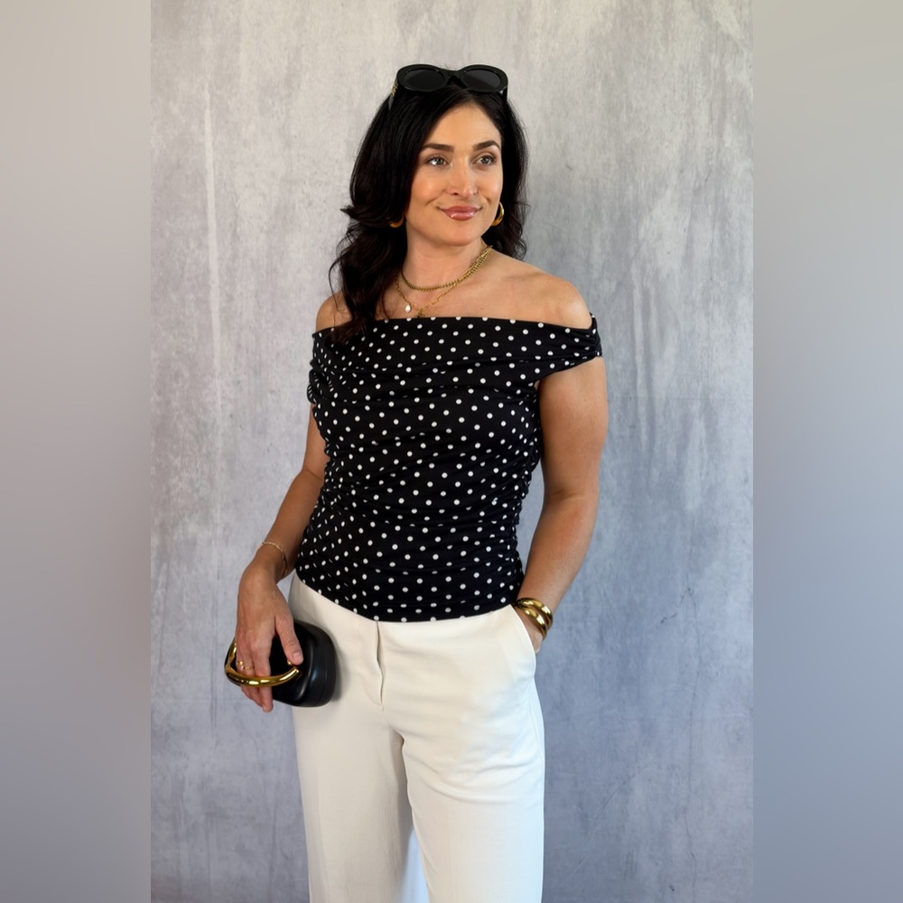 Bardot Off The Shoulder Top | Spotty Top Womens